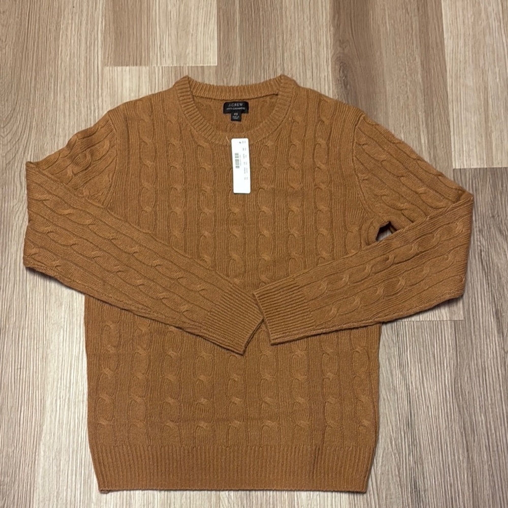New Mens J Crew Cashmere Cable Knit Sweater